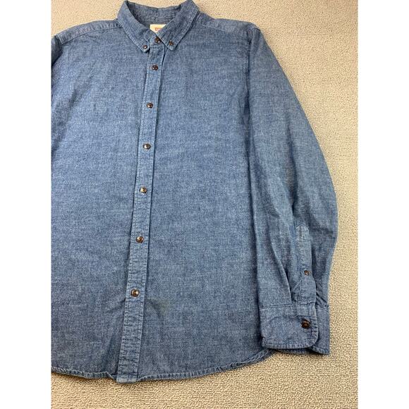 90s Vintage Levi’s Work Shirt Men's Large Blue Chambray Button-up - Picture 10 of 13
